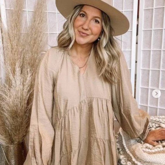 H&M Beige Blogger Favorite A-Line Dress - S - Picture 10 of 10